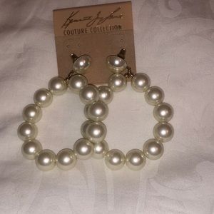 Kenneth Jay Lane Pearl Earrings for Pierced Ears